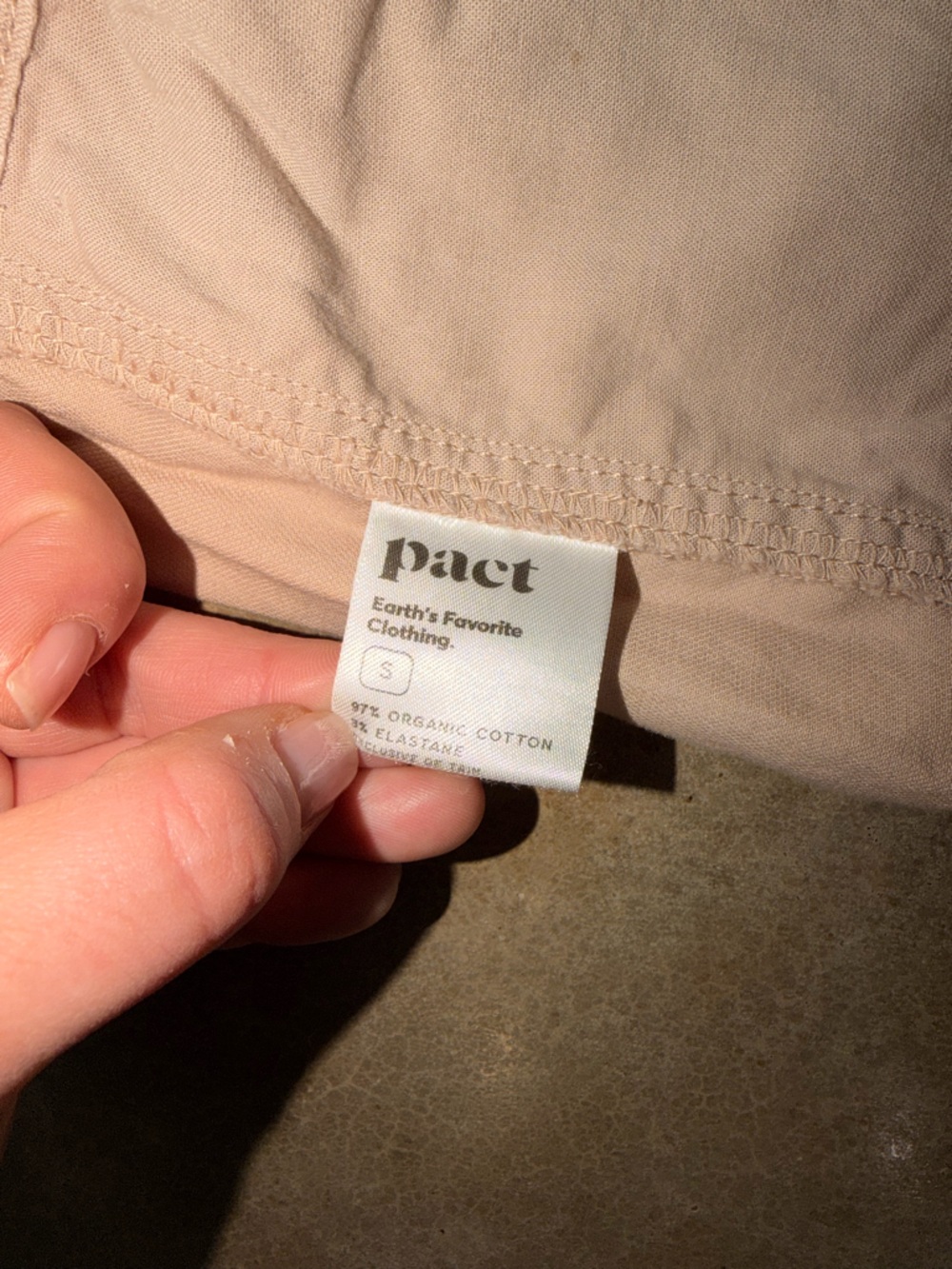 Pact Women's Khaki Drawstring Pants - Size S - Picture 9 of 11